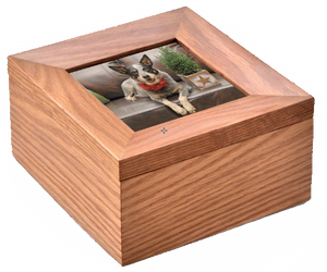 Standard Wood Square Frame Urn B8 including cremation - for pets up to 40kg
