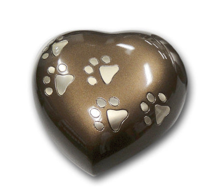 Bronze Heart Urn H7 including cremation - for pets up to 25kg