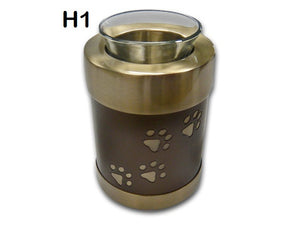Bronze Tea Light Candle Holder & Urn H1 including cremation - for pets up to 10kg