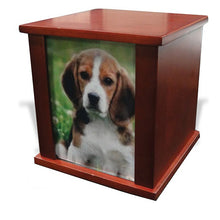Superior Wooden Square Urn with Frame S5 including cremation - for pets up to 40kg