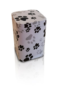 Paw Print Metal Scatter Tins P1(S) including cremation - for pets up to 2kg